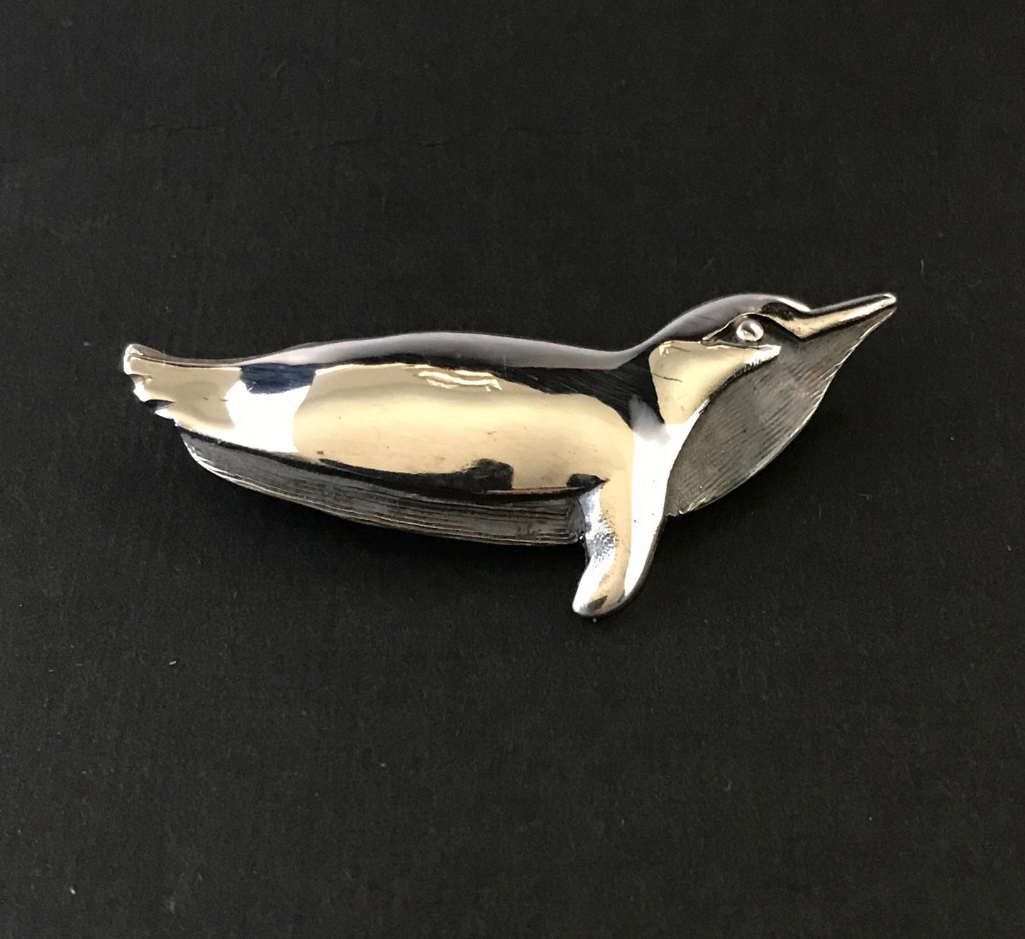 Penguin Brooch - solid Sterling Silver