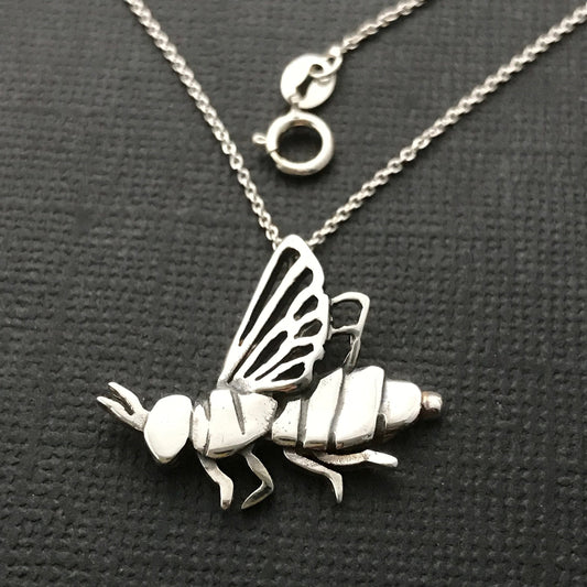 Bee Pendant - sterling silver