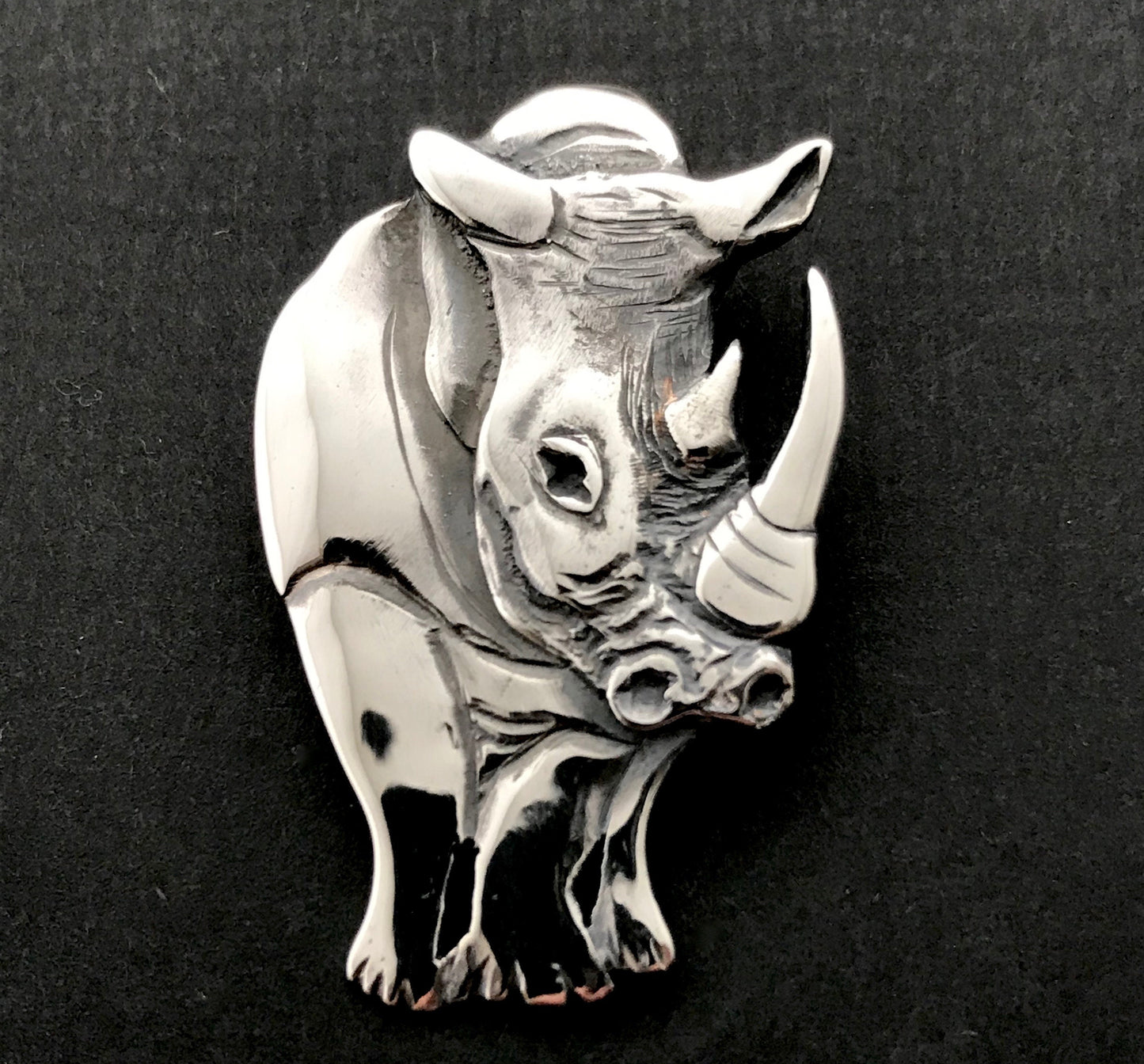 Rhino Brooch - sterling silver