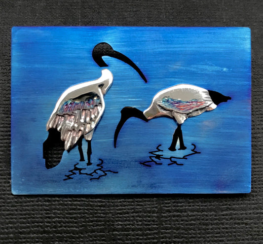 Waterbirds brooch- Sterling silver, titanium