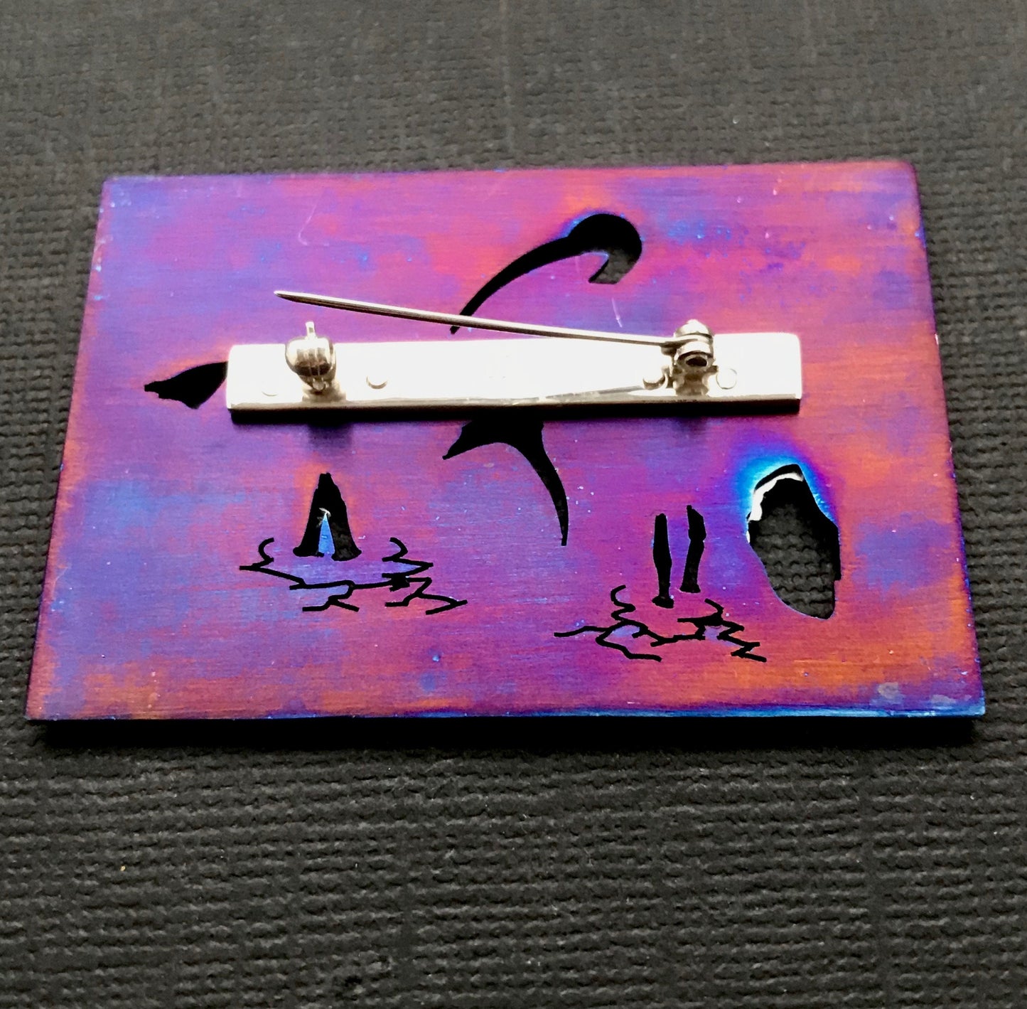 Waterbirds brooch- Sterling silver, titanium