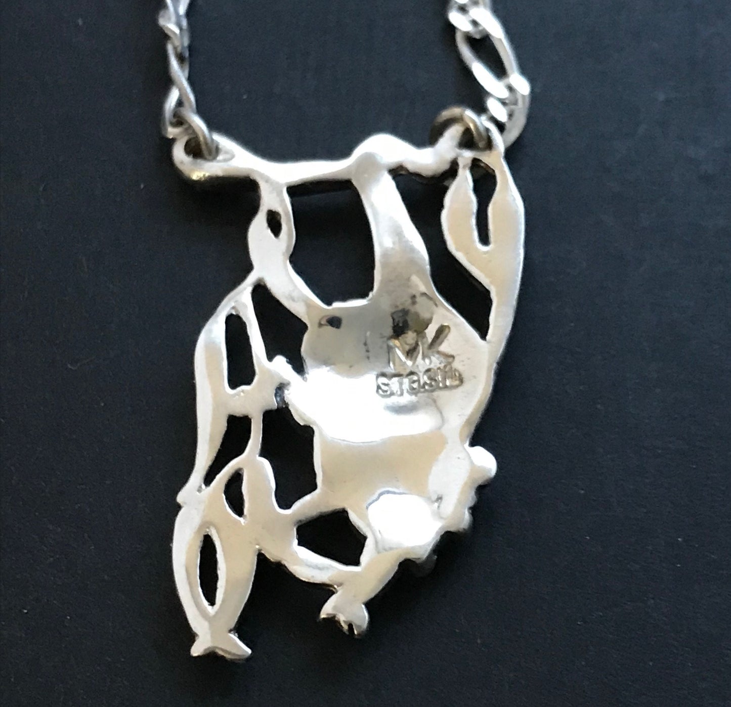 Possum Pendant - large sterling silver on figaro chain