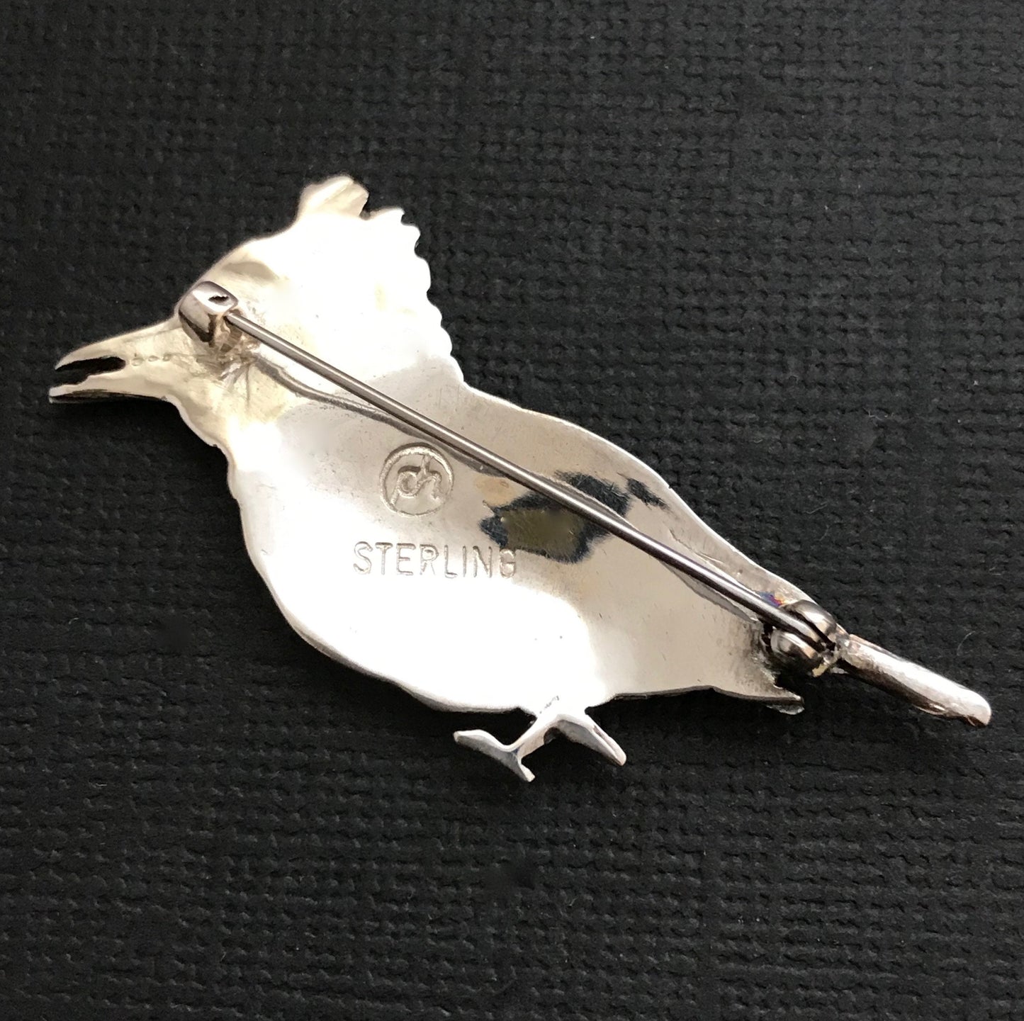 Kookaburra Brooch - solid Sterling Silver