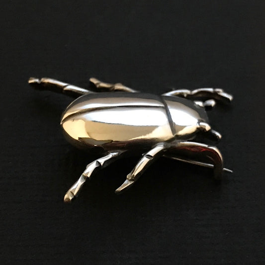 Beetle Brooch - solid Sterling Silver  Pat Hagan design