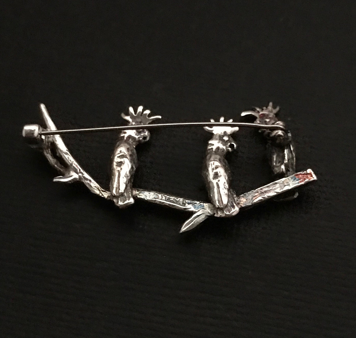 3 Cockatoos Brooch - solid Sterling Silver  Pat Hagan design