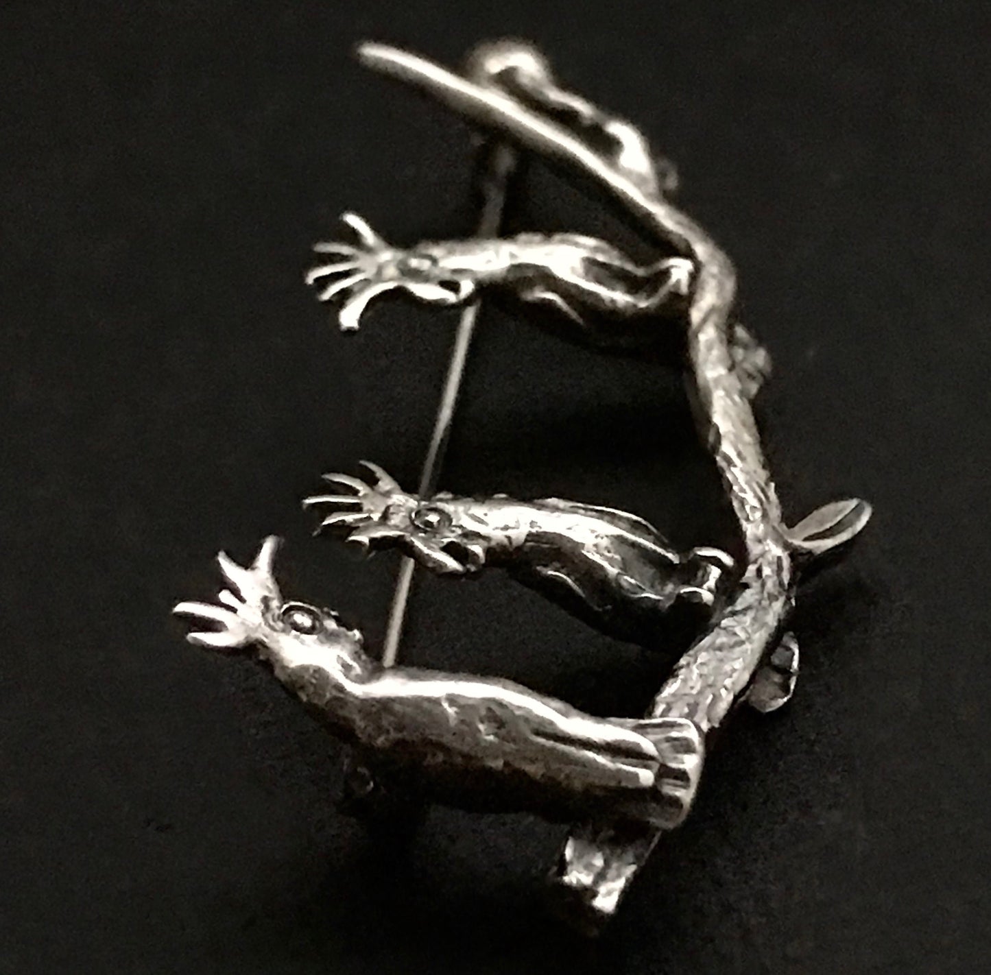 3 Cockatoos Brooch - solid Sterling Silver  Pat Hagan design