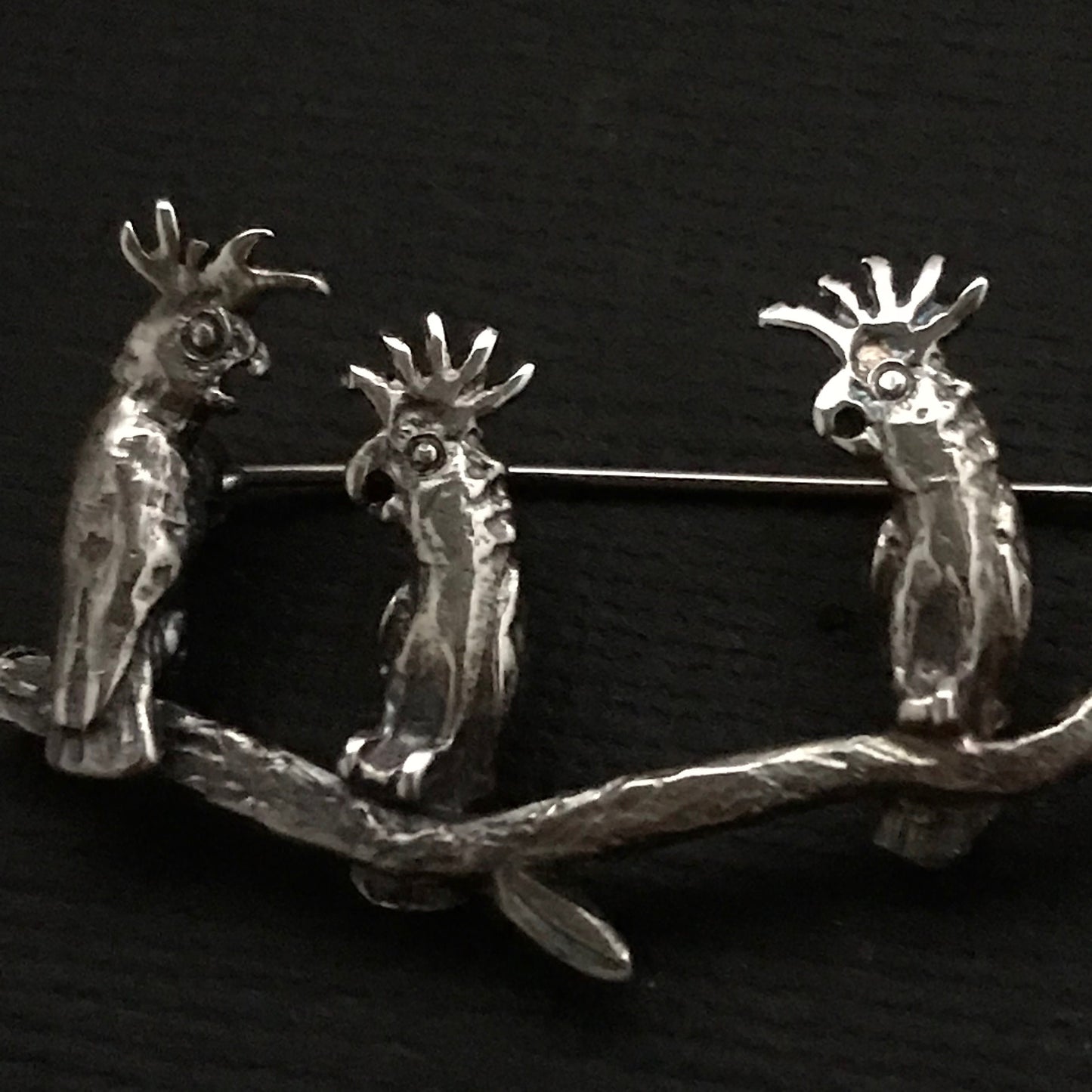 3 Cockatoos Brooch - solid Sterling Silver  Pat Hagan design