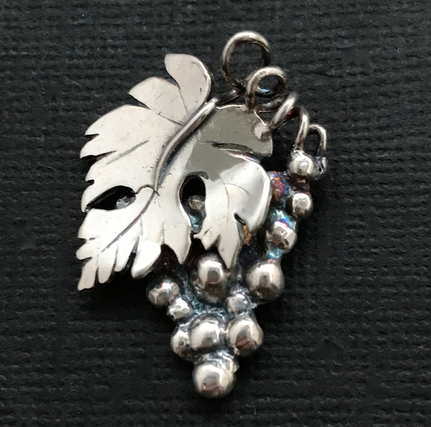 Grape and Vine Lapel pin- sterling silver