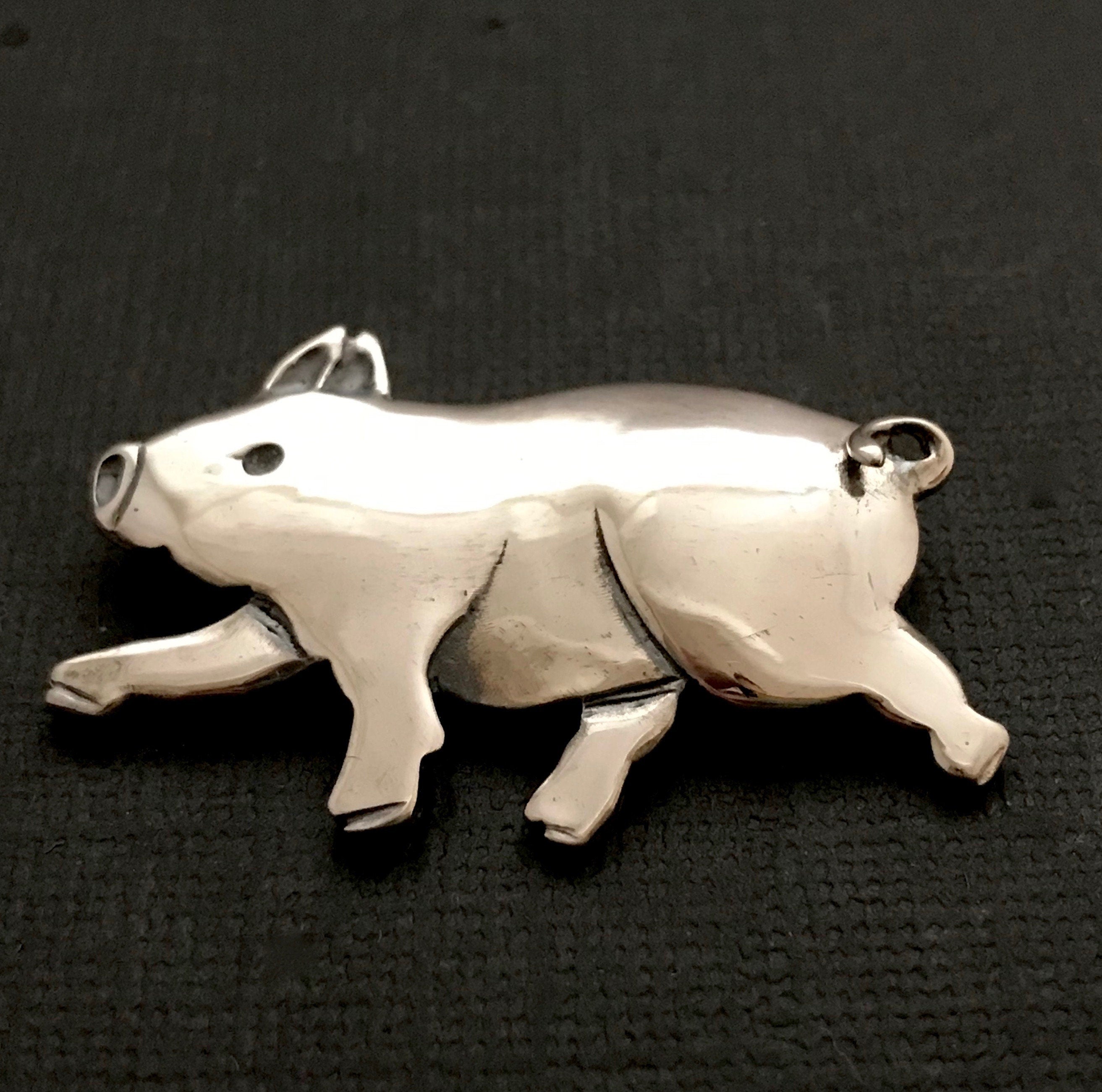 Pig Brooch- On The Trott - Sterling silver outlet medium sized