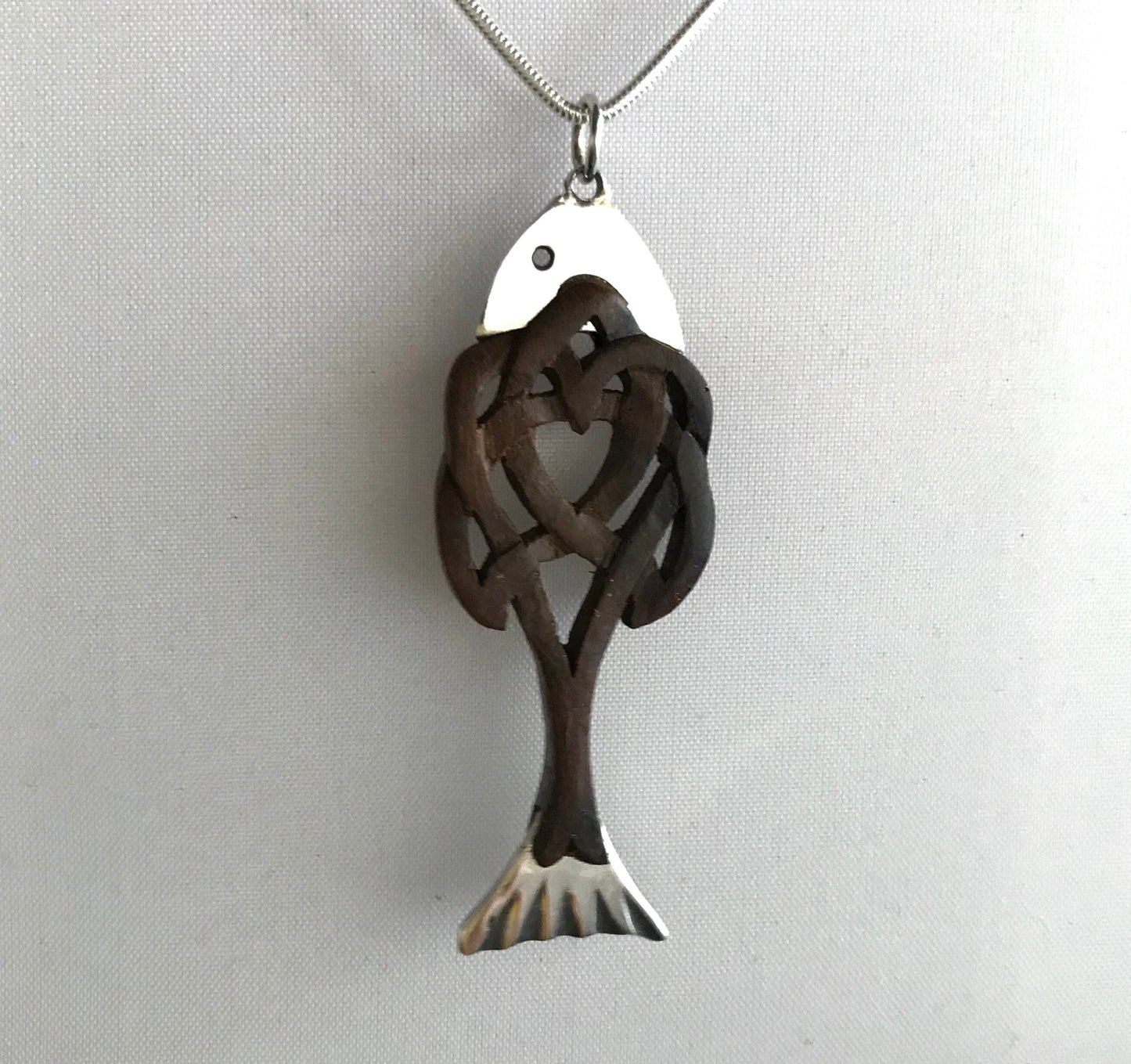 Celtic Fish Pendant - Blackwood and Silver