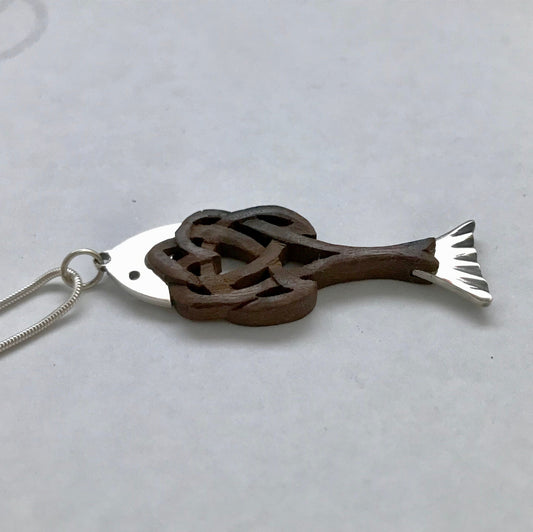 Celtic Fish Pendant - Blackwood and Silver