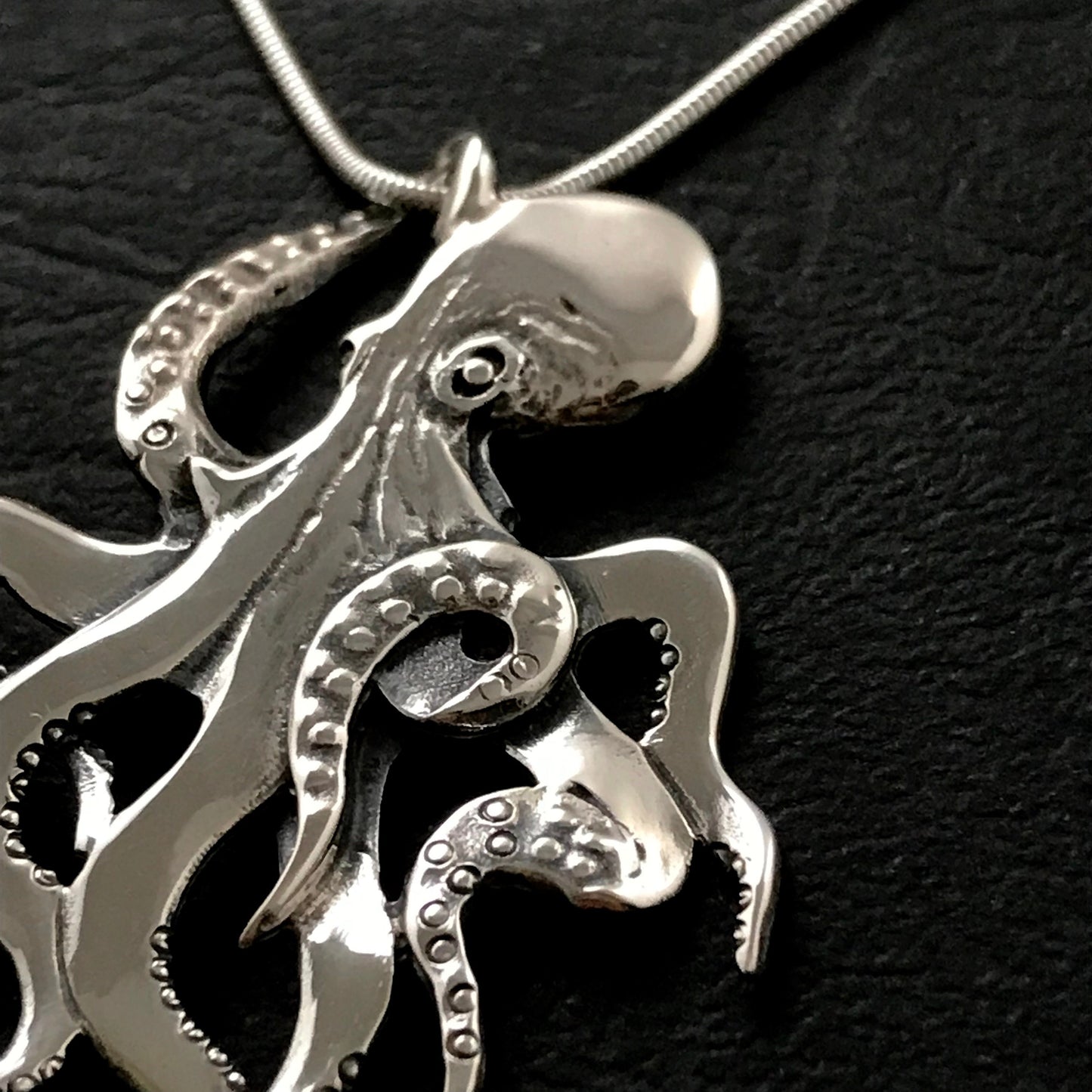 Octopus Pendant - Sterling Silver 43mm