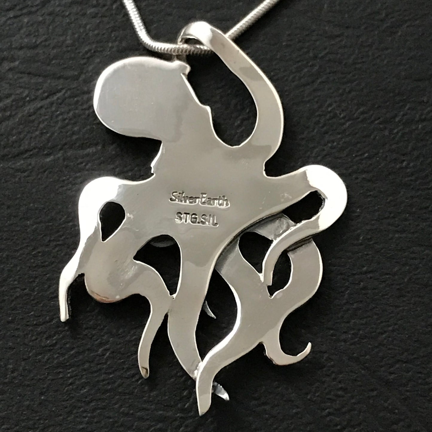 Octopus Pendant - Sterling Silver 43mm