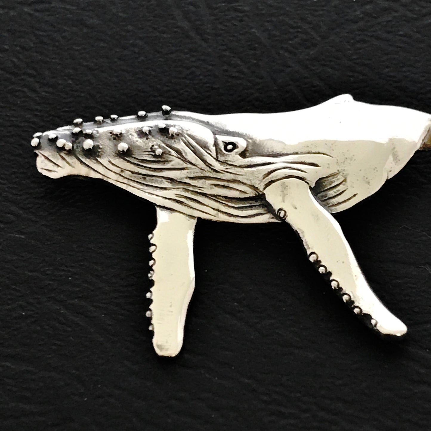 Humpback Whale Brooch- sterling Silver 49mm