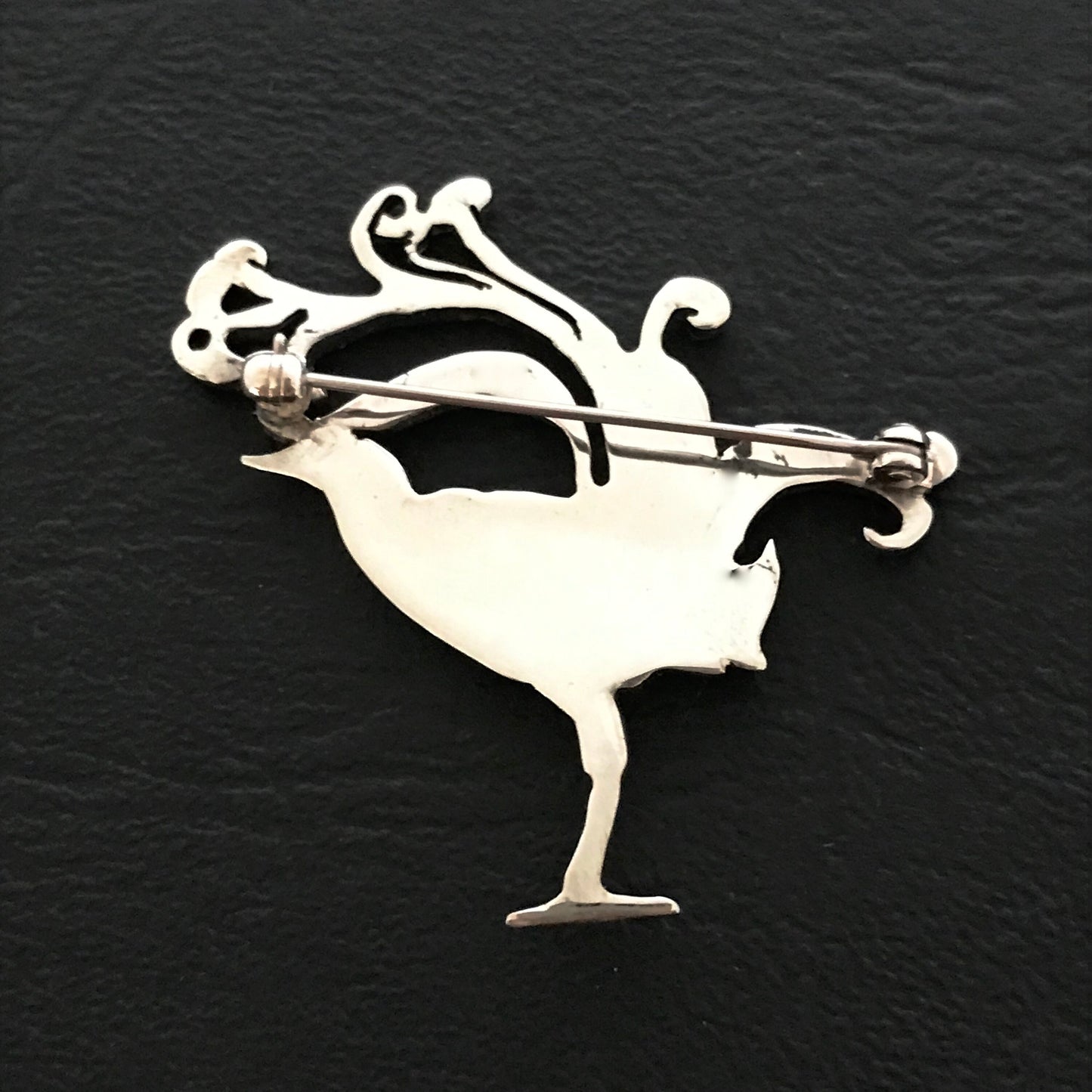 Lyrebird Brooch - Sterling Silver, 39mm  Pat Hagan Design