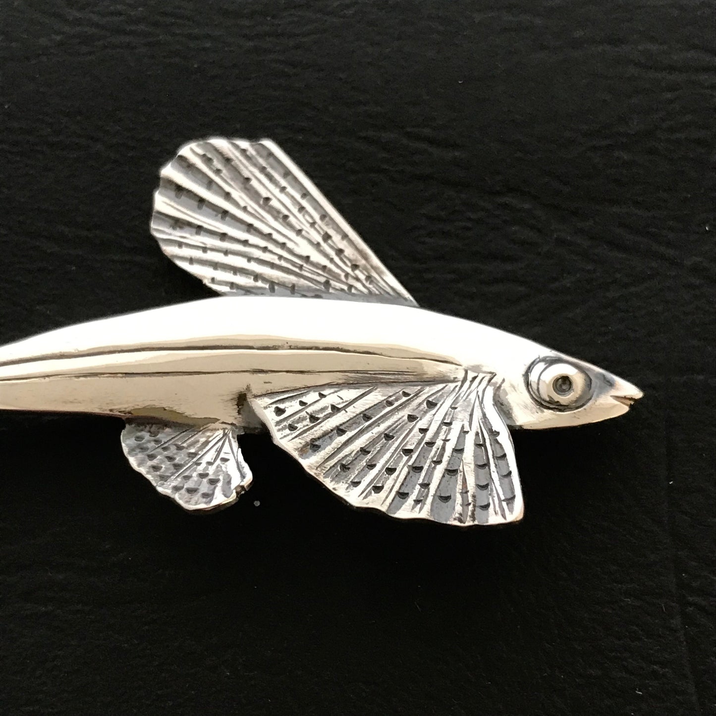 Flying Fish Brooch, Sterling Silver