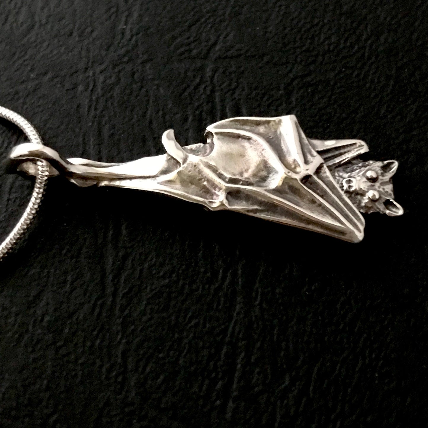 Bat Pendant- Flying Fox- Sterling Silver