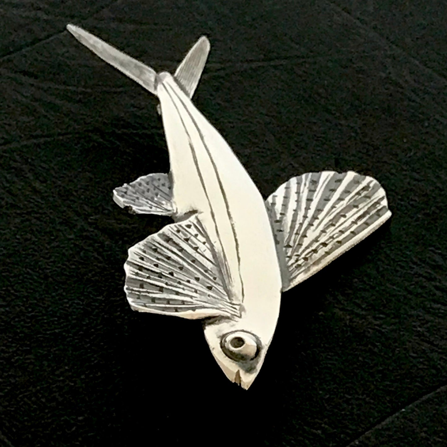 Flying Fish Brooch, Sterling Silver