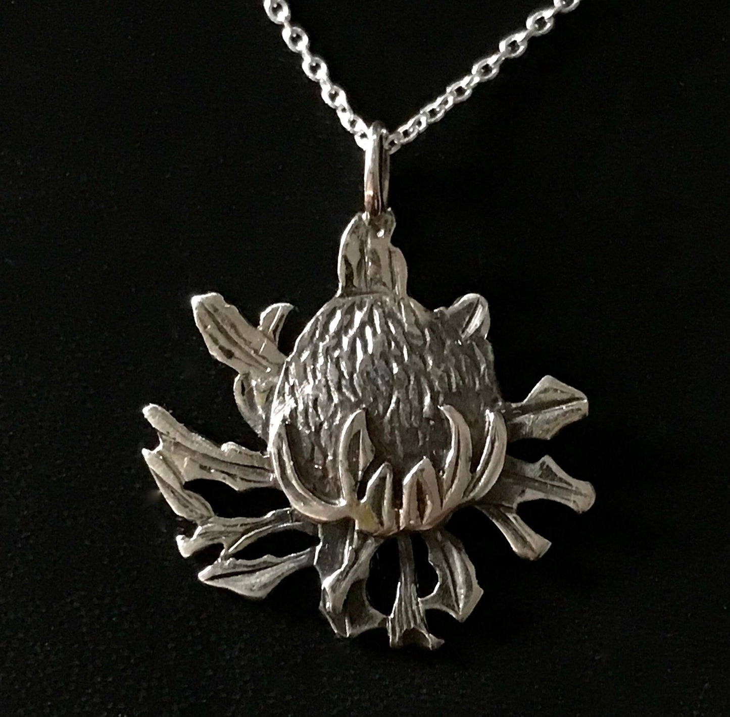 Waratah necklace-small - sterling silver 20mm