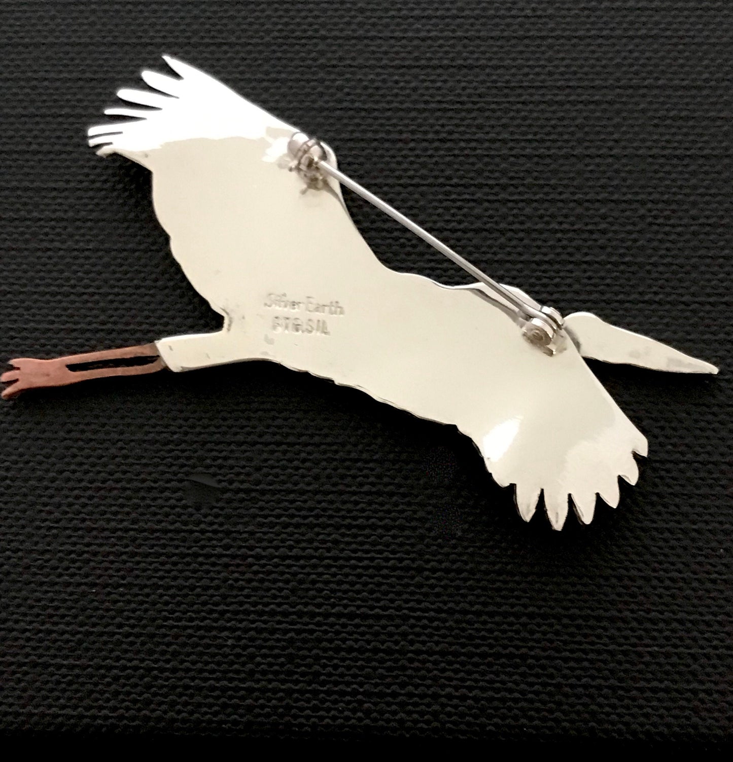 Jabiru- brooch- One off piece Sterling silver, copper