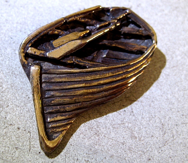 Row Boat Brooch- bronze