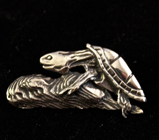 Tortoise Brooch sterling silver