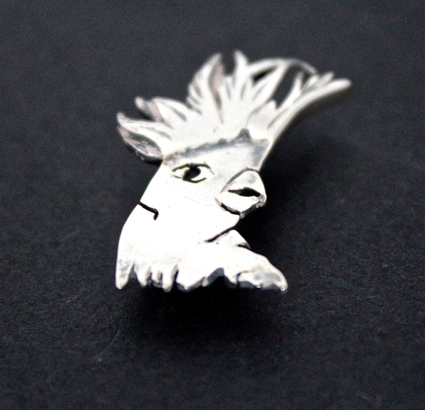 cockatoo Brooch - sterling silver 45mm