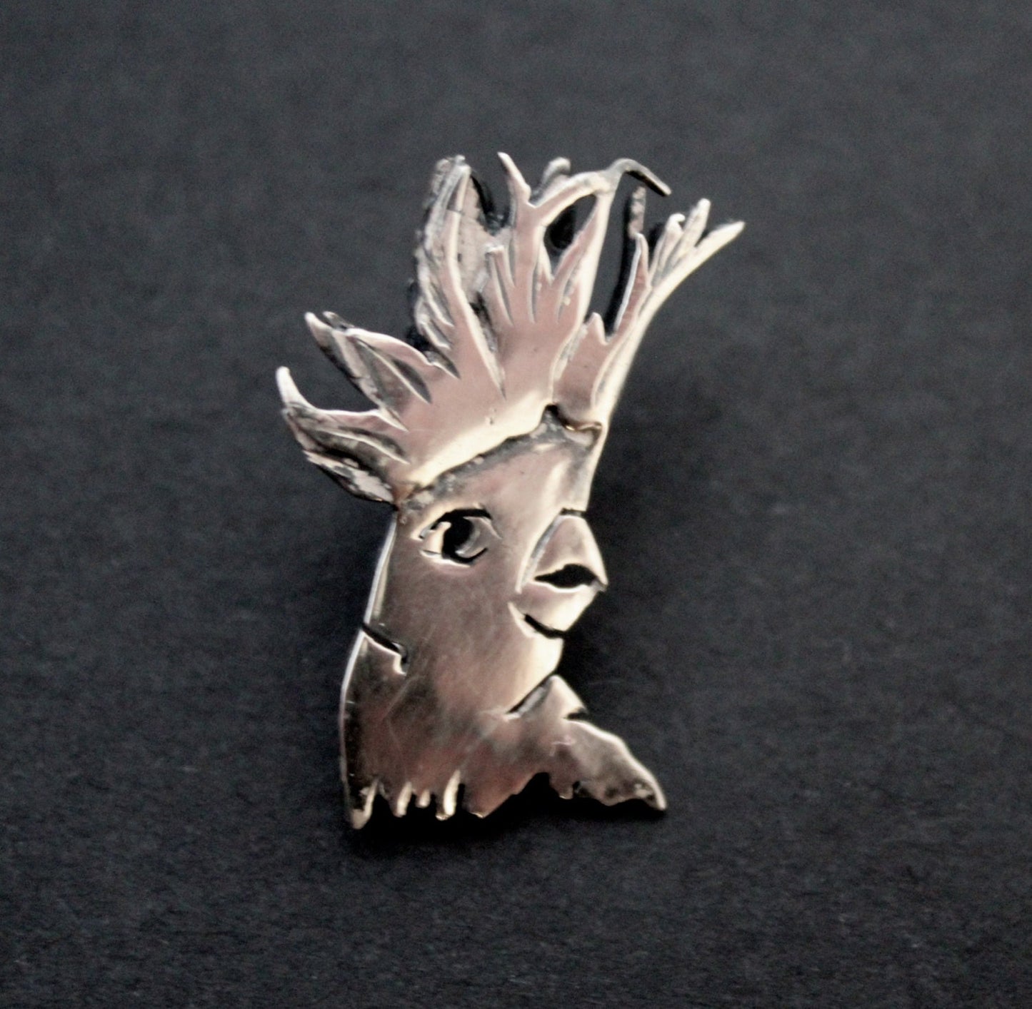 cockatoo Brooch - sterling silver 45mm