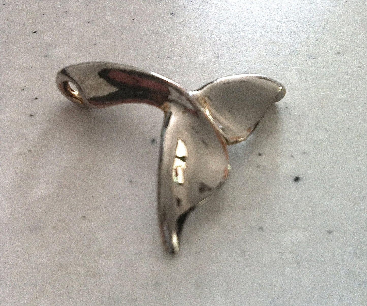 Whale Tail Pendant - sterling silver