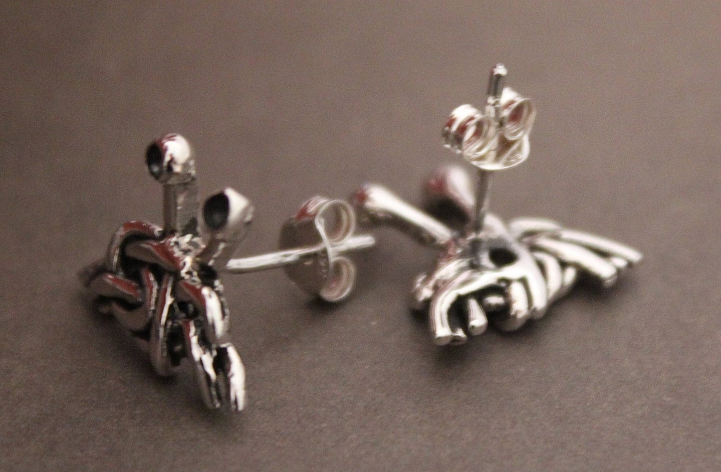 Flying Spaghetti Monster Earrings - sterling silver