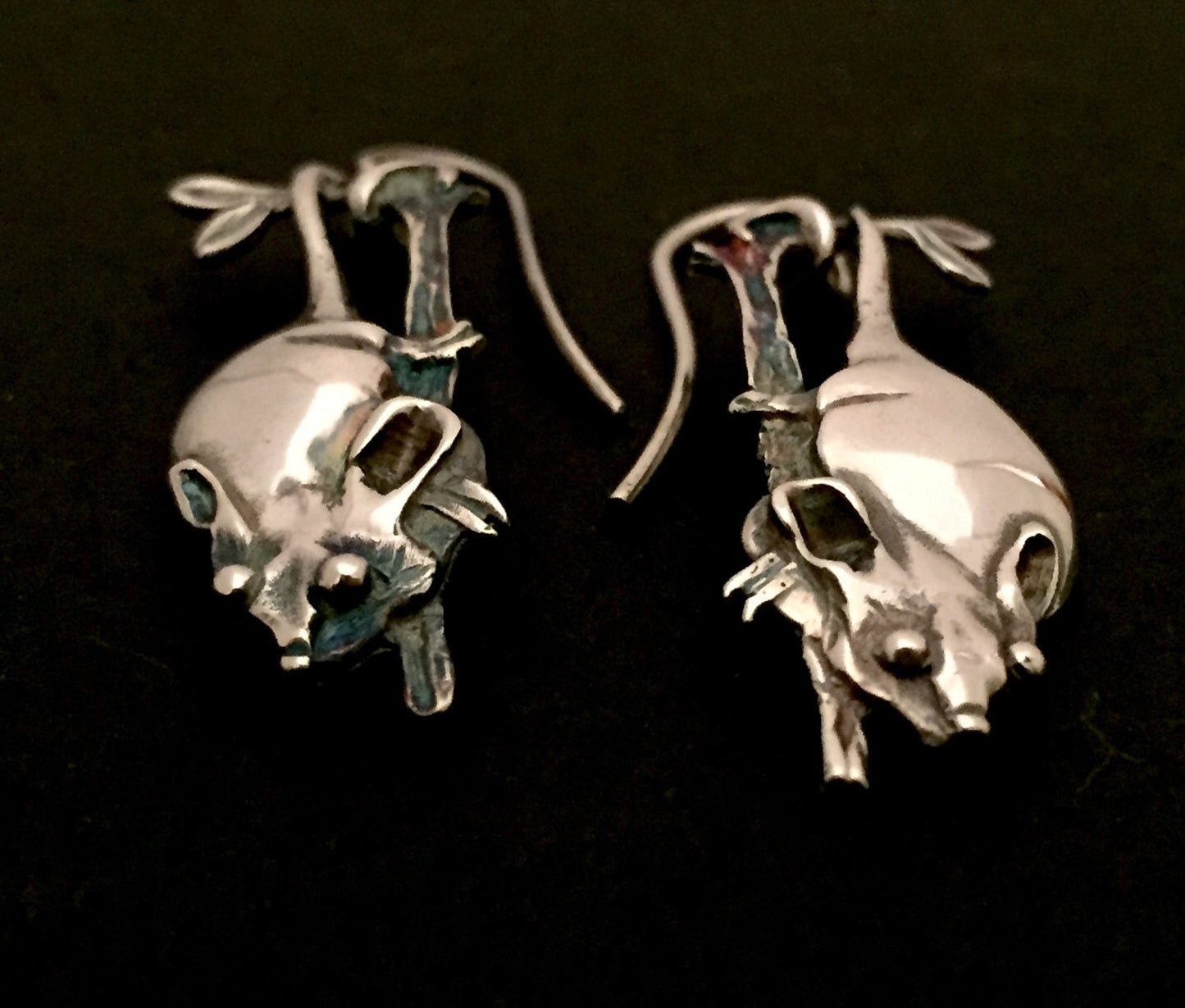 Possum hanging earings - sterling silver 30mm plus hook