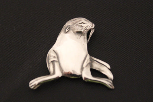 Seal Brooch - Sterling Silver