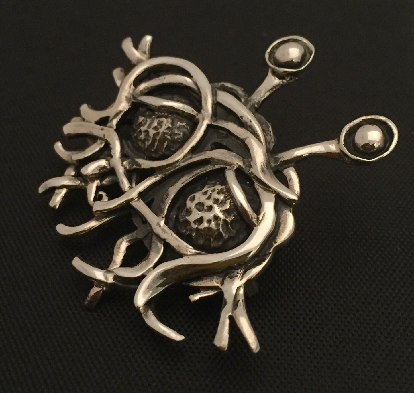 Flying Spaghetti Monster - brooch stg silver