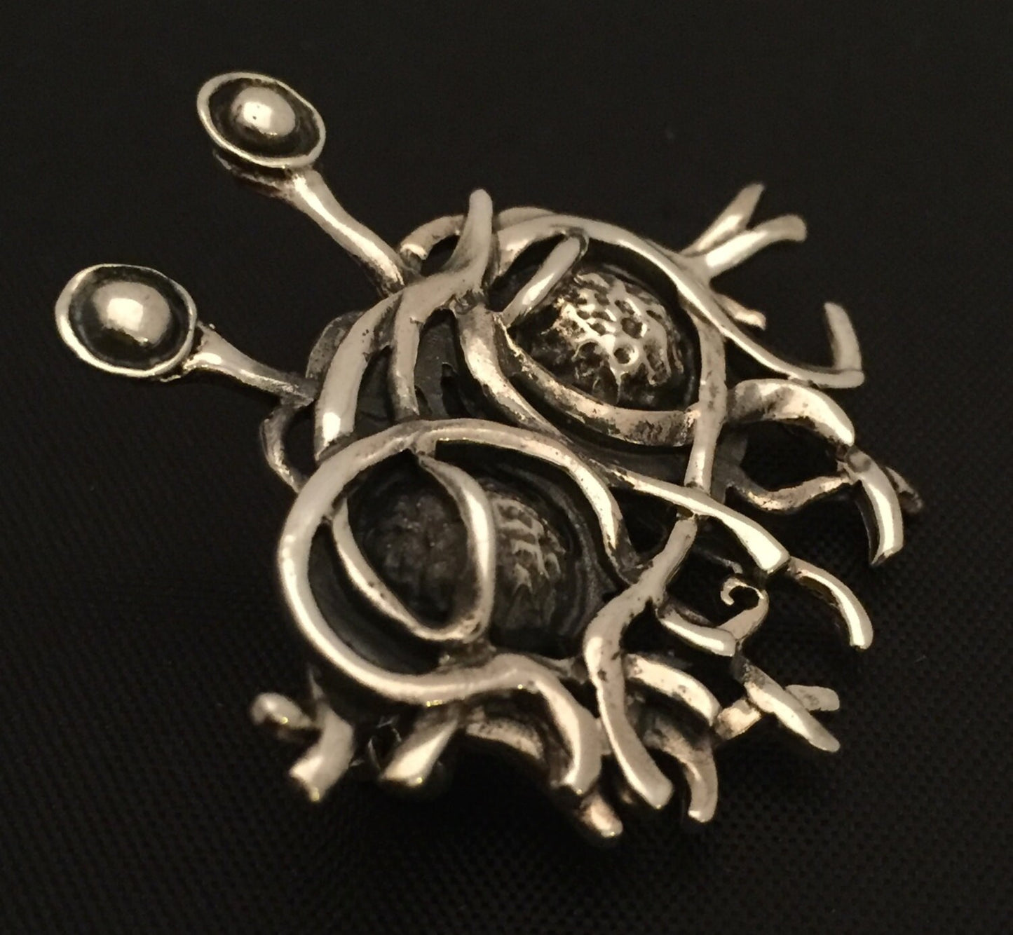 Flying Spaghetti Monster - brooch stg silver